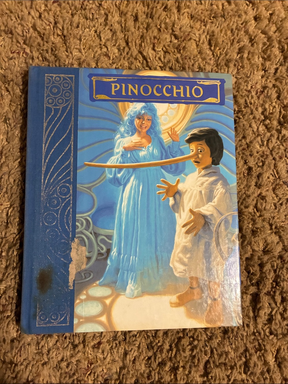 Pinocchio Illustrated Hardcover Book in Blue
